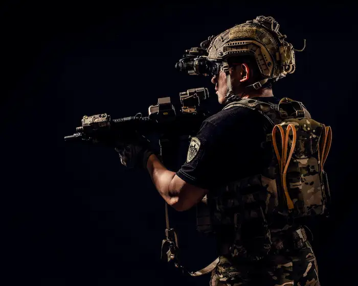 Soldier with optics
